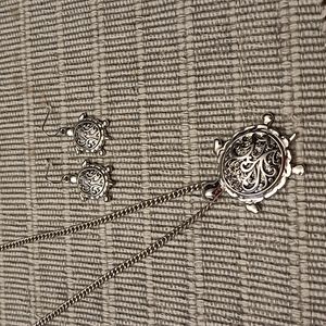 Turtle Necklace and Earrings Set
